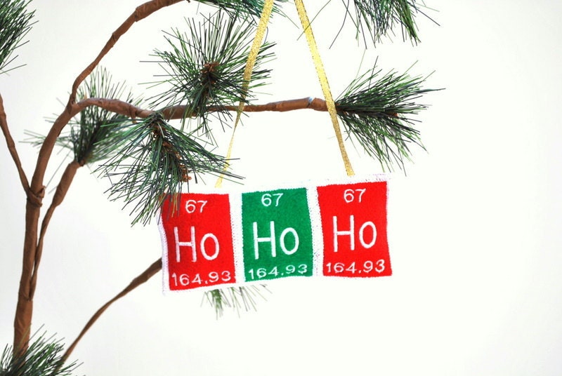 Periodic Table Ho Ho Ho Christmas Ornament