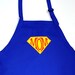 Super Mom  Apron- Mother's Day- Adjustable with Pockets Royal Blue Full