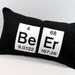 Pillow-Periodic Table Element  Beer Embroidered- black cotton and white felt