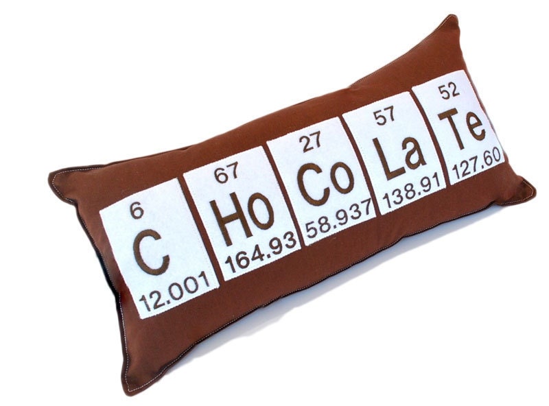 Periodic Table Chemical Element Chocolate Pillow