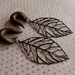 Bronze Skeleton Leaf Gauged Earrings