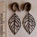Bronze Skeleton Leaf Gauged Earrings