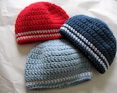Baby Hats Set of 3 Size Newborn and Size 3-6 Months Available to Order