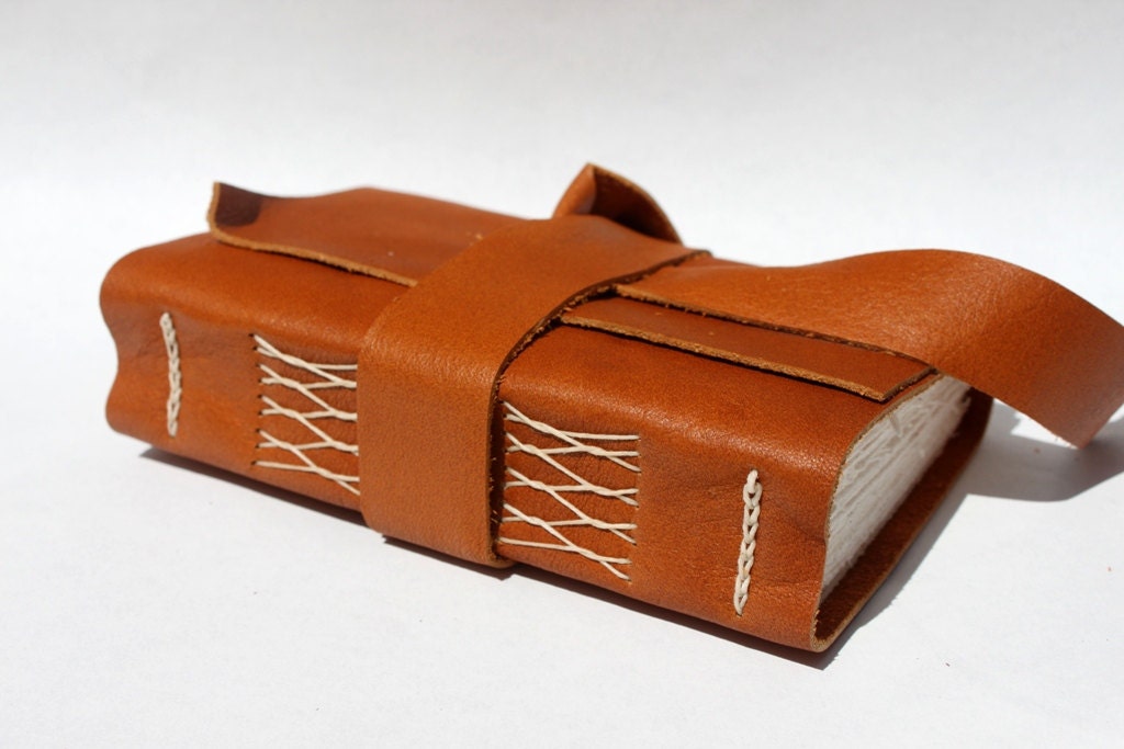 Handmade Leather Blank Book or Sketchbook for the Writer or Artist