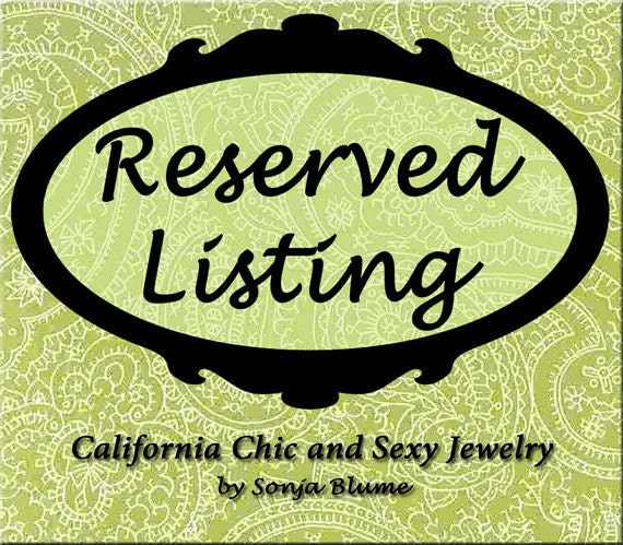 RESERVED LISTING - For Alessandra