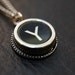 Vintage Typewriter Key Pendant Necklace Charm - Silver Rim Letter Y - Other Letters Available GDJ