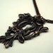 Victorian Key hole Necklace Pendant - Ornate Bronze Escutcheon Skeleton Key