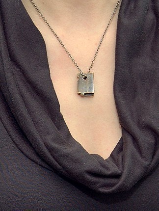 Letter K Necklace - Bronze Letterpress Necklace - Personalized - Other Letters Available