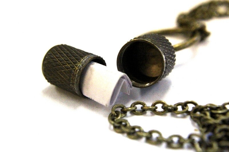 Secret Brass Love Note Necklace - Letter Capsule Container Personalized  Pendant - by Gwen DELICIOUS Jewelry Design