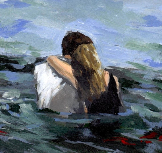 Capsized . couple art print . 8 x 10 large