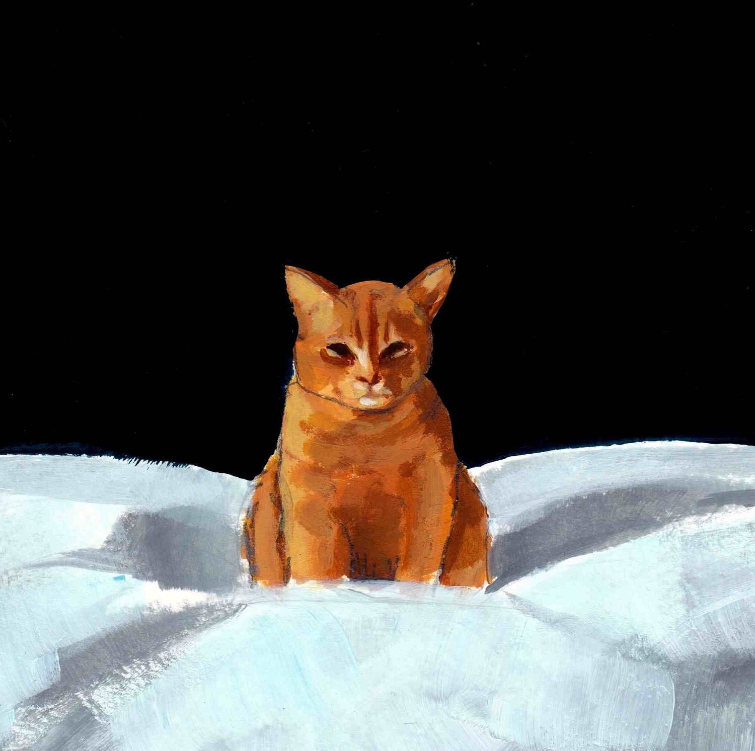 Sinister Tabby . large cat art animal painting print