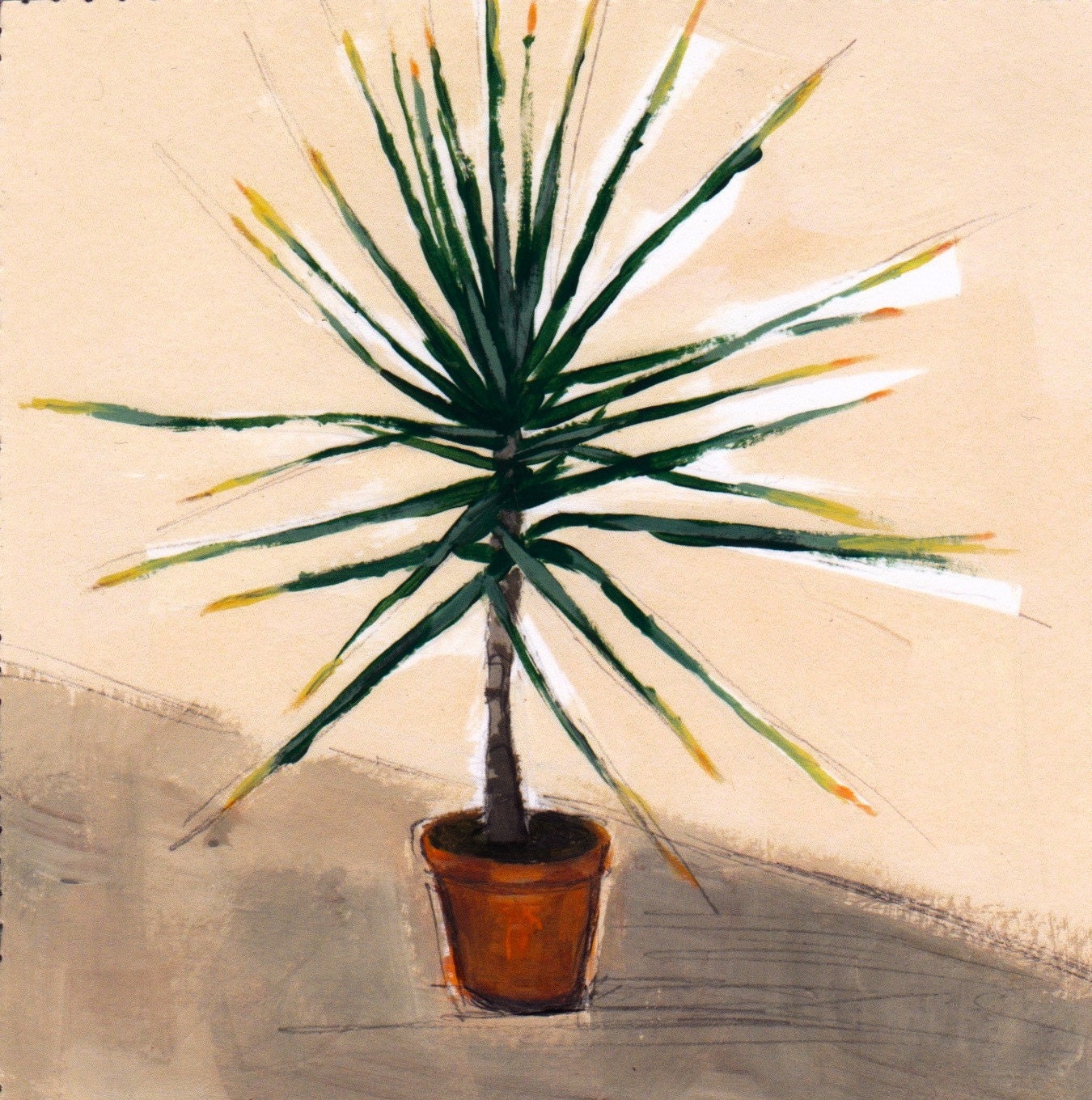 Small Yucca . giclee art print of painting
