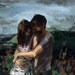 Honeymoon . large giclee digital art print poster of couple in landscape painting