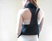 Black and Tan Racer Back Vest with Black Jersey Pleated Front