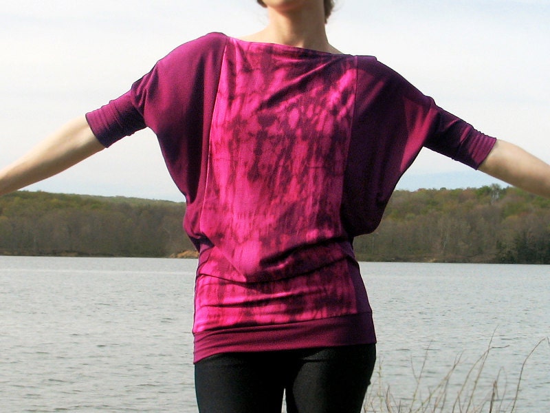 Berry Beaujolais. Hand Dyed Jersey Top.