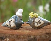 Personalized Love birds wedding cake topper OOAK custom pair of bride and groom birds with your initials for your special day