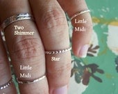 One Little Midi Ring - MADE TO ORDER - Your Size - Hammered Sterling Silver