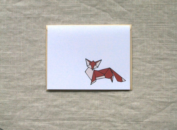 Fox Origami Stationery