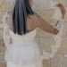 Bridal lace  veil with beaded scalloped edge, french mantilla style, Spain,  classic, white, ivory, champagne
