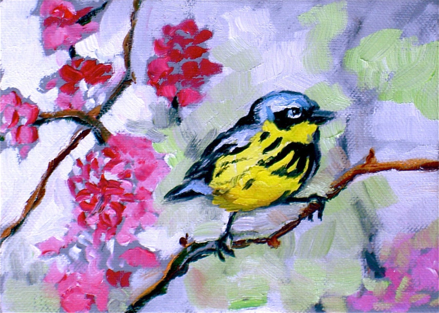 little yellow bird print