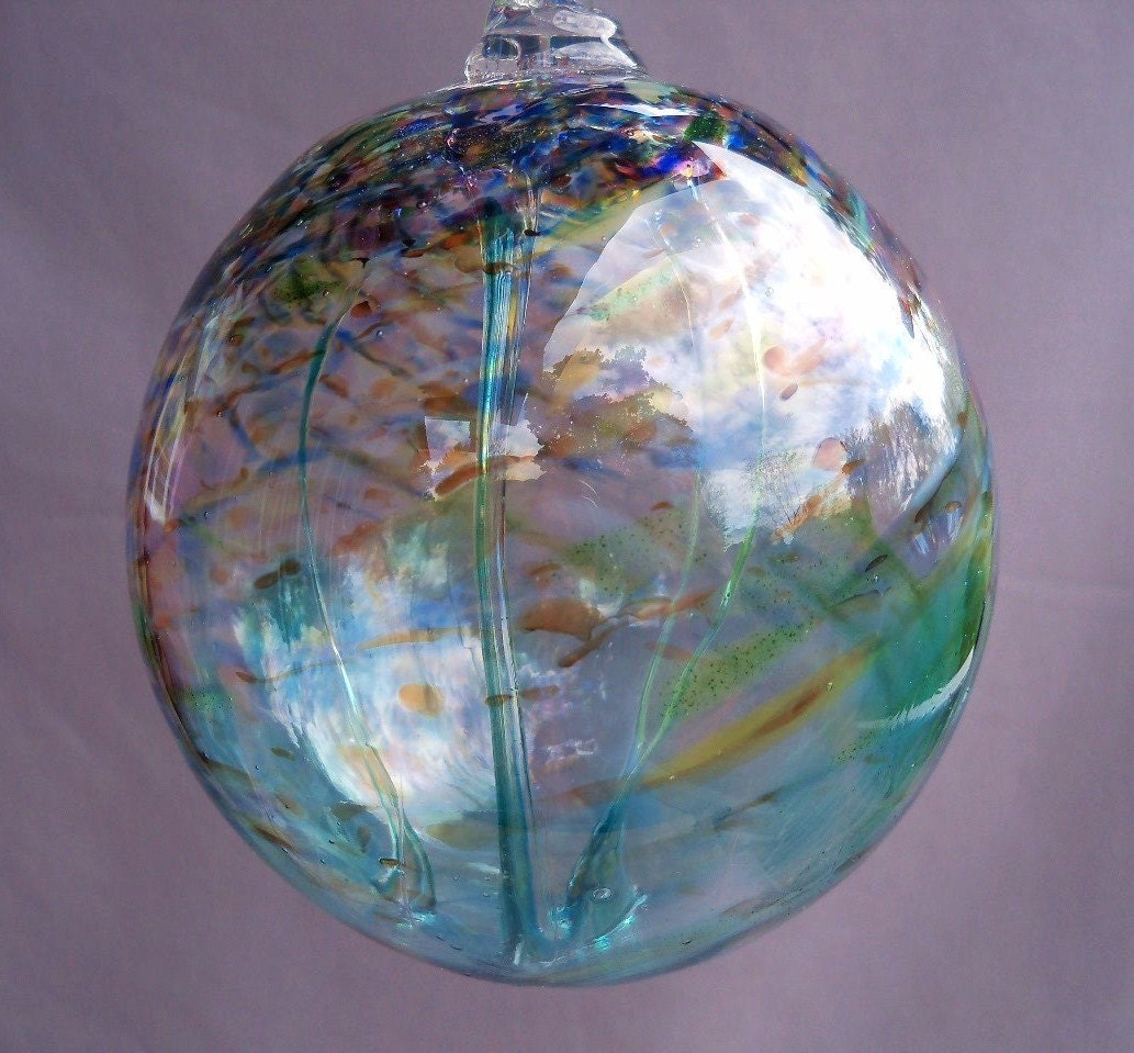 Hand Blown Art Glass Witch Ball/Ornament/Suncatcher