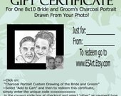 Gift Certificate for Custom Bride and Groom's Portrait Drawing