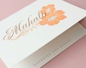 Custom 2 COLOR Mahalo Thank You Cards QTY/50