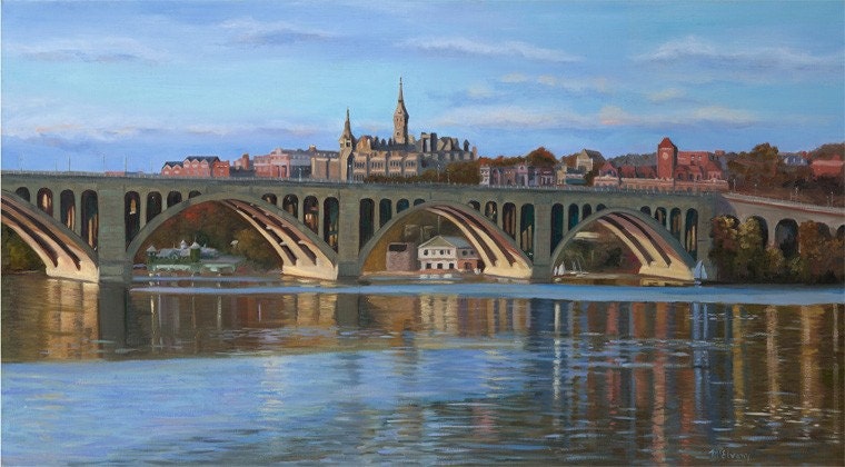 Giclee of Key Bridge and Georgetown