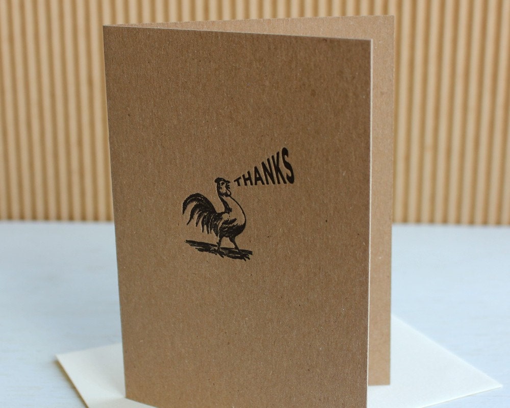 Rooster thank you notes, set of six