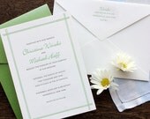 Letterpress Wedding Invitation - SAMPLE - Summer Picnic or Casual Country Outdoor Party