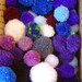 HUGE LOt of Handmade Pom Poms Assorted Colors and SIzes Great for Crafts Cool Blue Mix