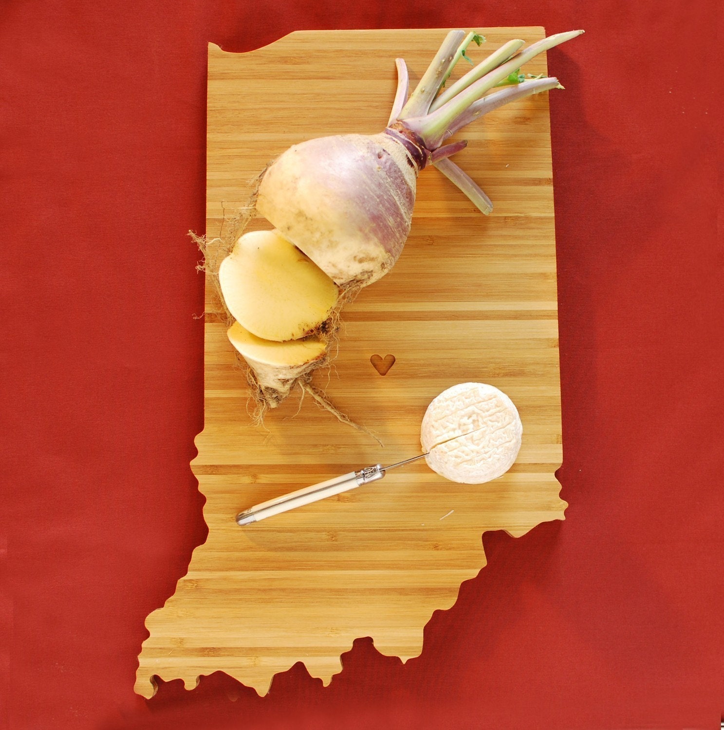 AHeirloom's Indiana State Shaped Cutting Board