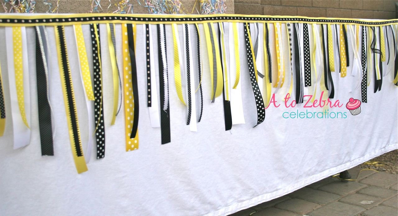 Bumble Bee Ribbon Garland, Bee Party, Baby Shower, Baby Revealing Party, Spring Party, Ready to ship