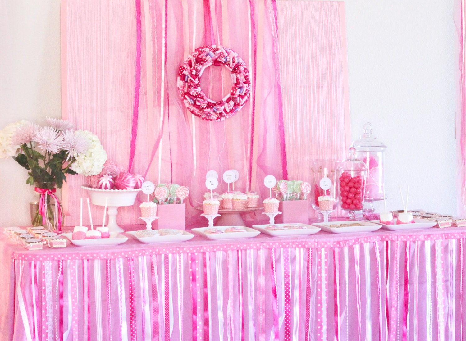 Pinkalicious Party - Hello Kitty Party, Baby Shower, Party, Shoppe, Sweet Sixteen, Ribbon Garland, 1st Birthday, A to Zebra Celebrations