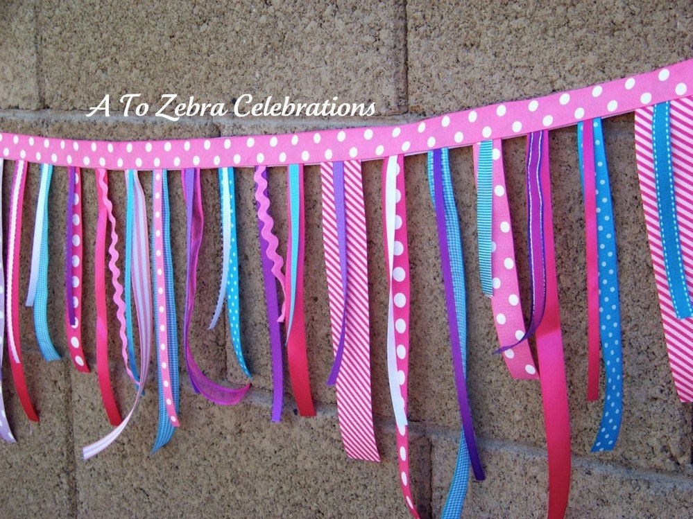 Cupcake Ribbon Garland, Winter Candyland, Party Shoppe, Gumball, Ready to ship, 1st Birthday, My Little Pony, A to Zebra Celebrations