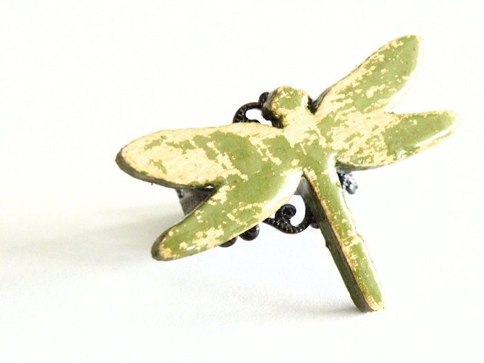 Wooden Dragonfly Ring - RETRO DRAGONFLY