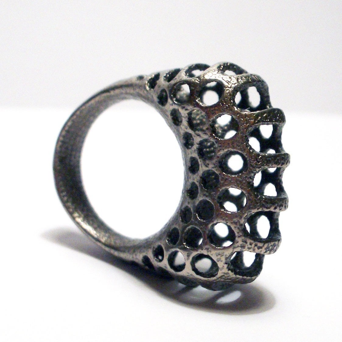 Polyoptic Ring 4.2 in Stainless Steel - 3D printed Free Shipping