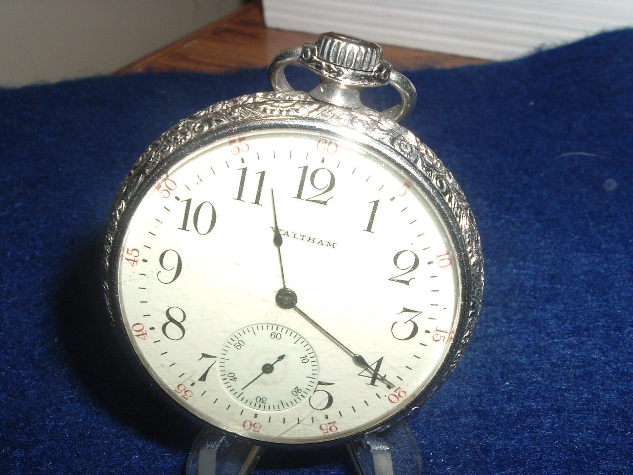 1922 Waltham 15 Jewels Pocket Watch In White by OldeTimeTreasures