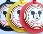 Mickey Mouse Birthday Personalized Favor Tags, Custom Hang Tags, Labels, Party Favors - Set of 12