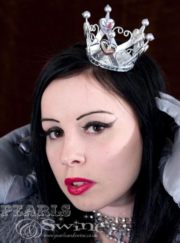 Snow Queen Crown Tiara Burlesque Fascinator Gothic Lolita Burlesque Bride Goth Steampunk Accessory from Pearls & Swine