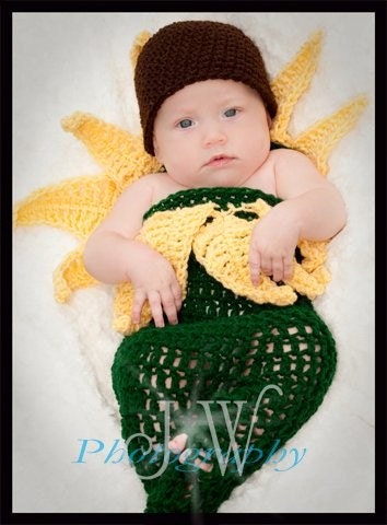Photography Prop Sunflower Cocoon and Hat Set with FREE SHIPPING
