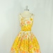 RESERVED for Christine.......... Cotton Summer Dress - 1950's Vintage Cotton Garden Explosion Novelty Print Full Skirt Spring Party Frock