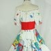 1970's Vintage Dress - NOVELTY PRINT  Cotton CAROUSEL Party Frock