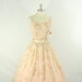 RESERVED..........1950s Summer Dress - Gorgeous Large Pale Pink Floral Nylon Organza Full Skirt Summer Wedding Frock