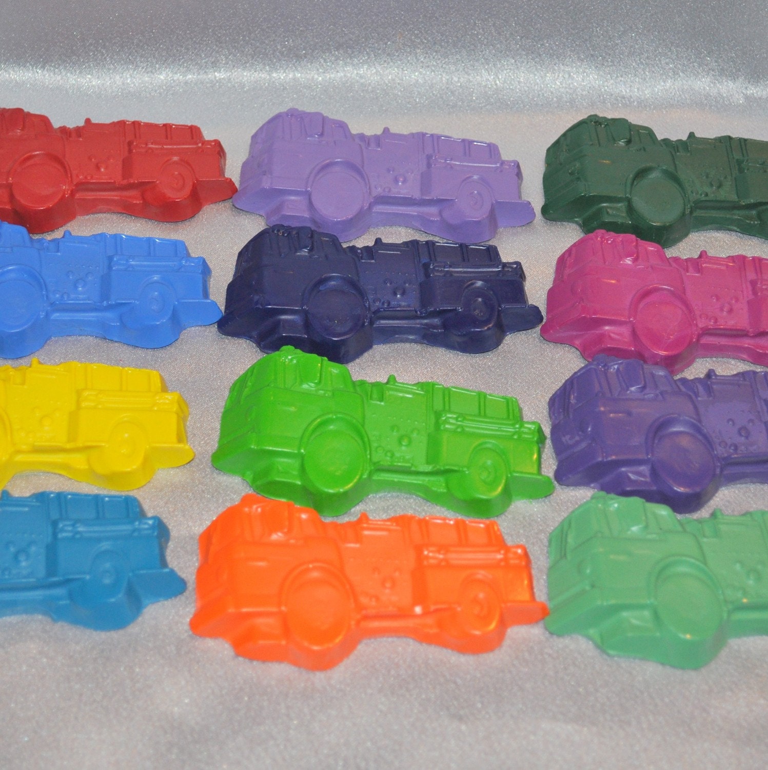 Recycled Crayons 12 Fire Truck Shaped , 12 Fire Hydrants / Total of 24 Crayons. Il_170x135