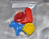 Recycled Crayons Cowboy Boots, Hats, Horseshoes and Horse Crayons, Total of 12 Bags, Total of 48 Crayons. Il_170x135