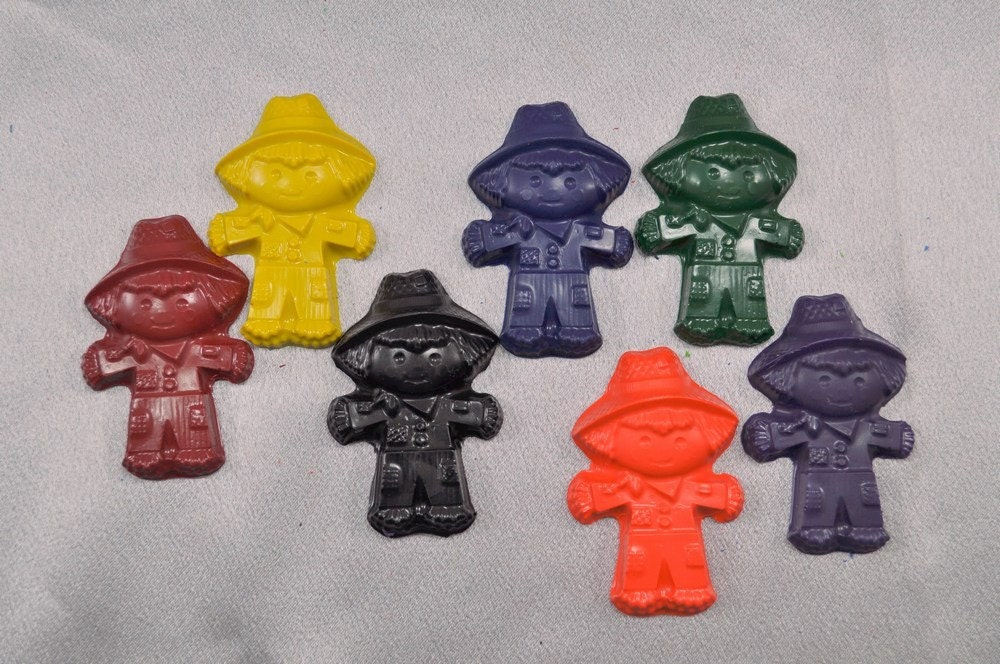 Recycled Crayons Scarecrow Shaped Total of 26 Crayons Il_570xn