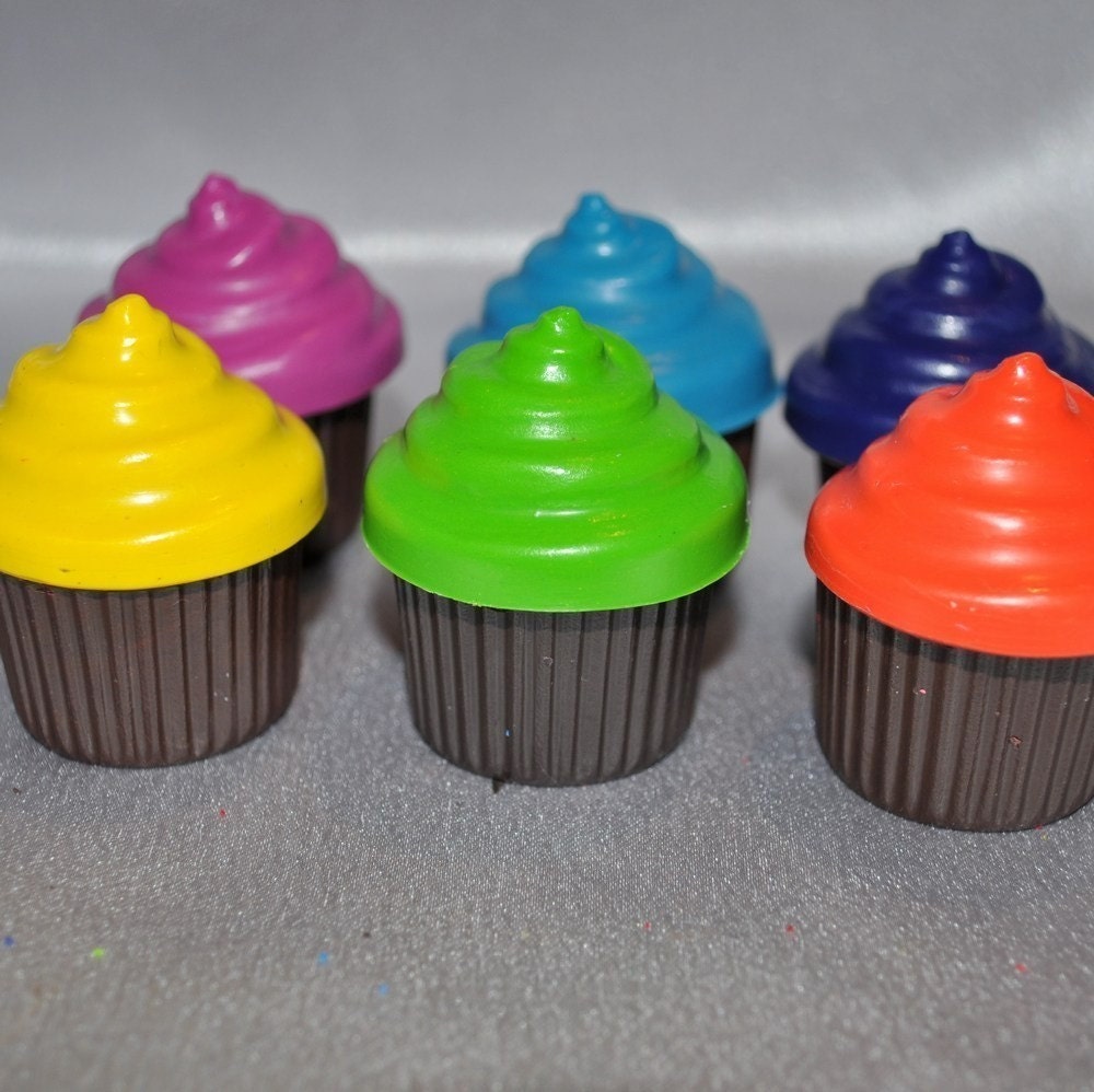 Recycled Crayons Cupcake Shaped Total of 6 Il_570xn