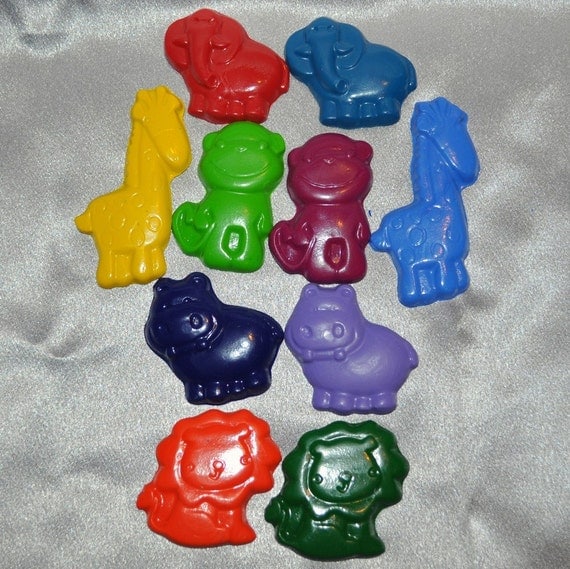Recycled Crayons Animals Shaped Total of 10 Crayons Il_570xn