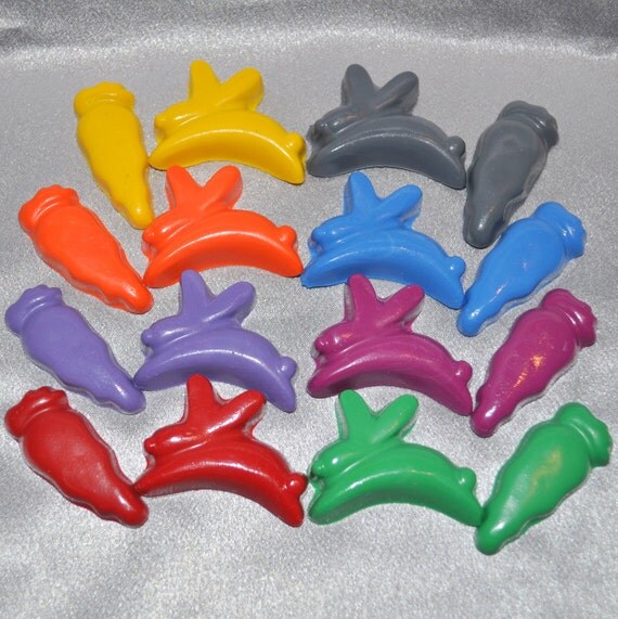Recycled Crayons Rabbit and Carrot Shaped Total of 16 Crayons. Il_570xn